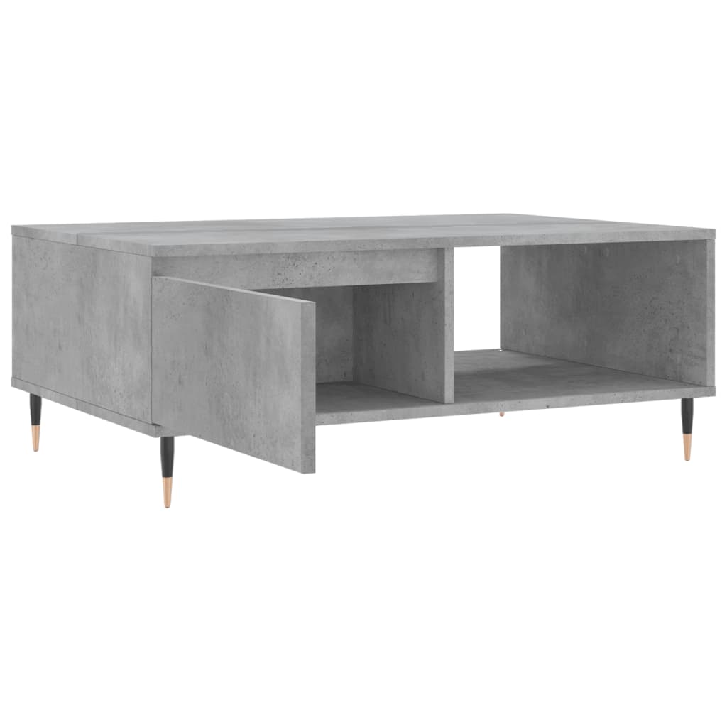 Salontafel 90X60X35 Cm Bewerkt Hout Betongrijs