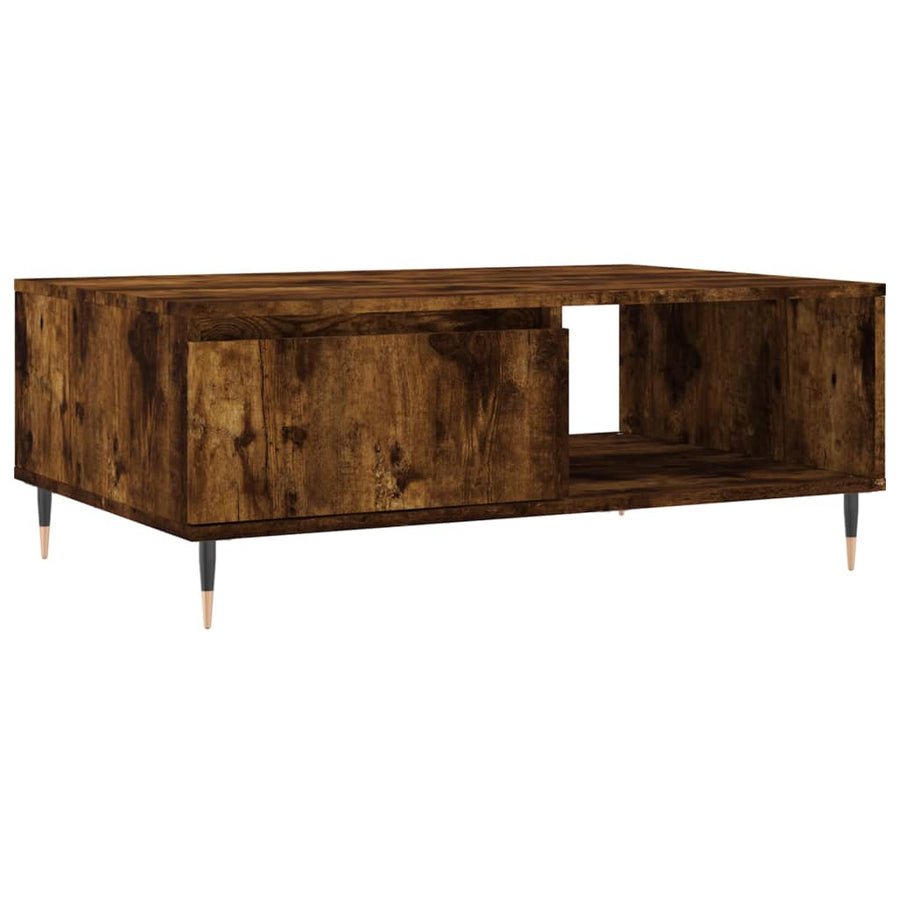 Salontafel 90X60X35 Cm Bewerkt Hout Kleurig Gerookt eiken