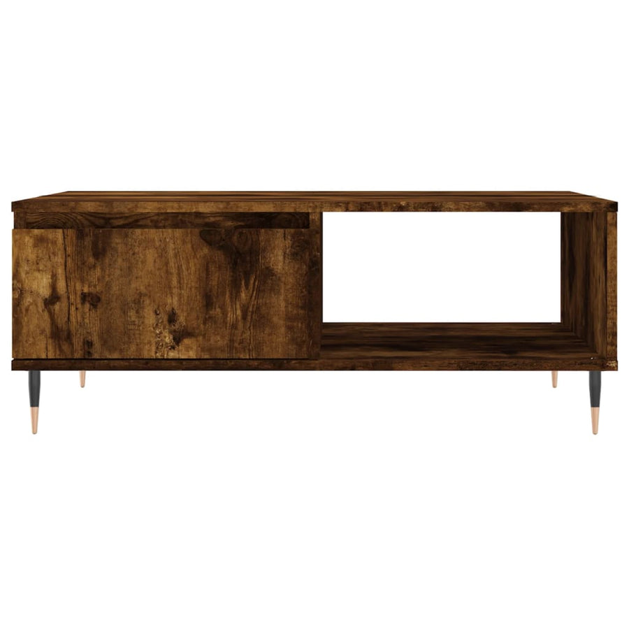 Salontafel 90X60X35 Cm Bewerkt Hout Kleurig Gerookt eiken