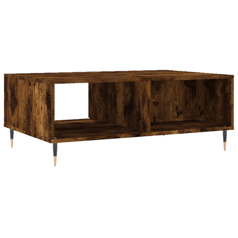 Salontafel 90X60X35 Cm Bewerkt Hout Kleurig Gerookt eiken