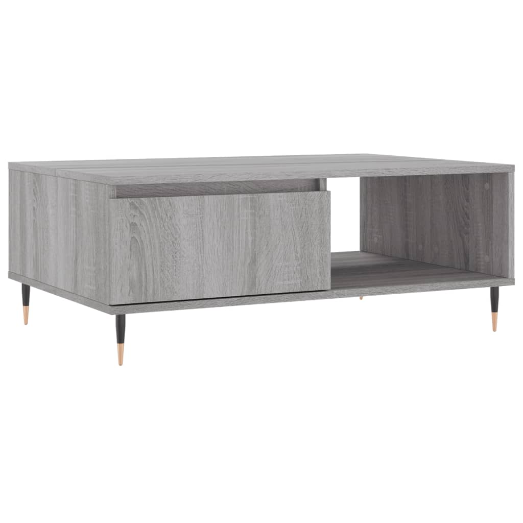 Salontafel 90X60X35 Cm Bewerkt Hout Eikenkleurig Grijs sonoma