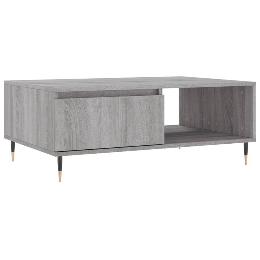 Salontafel 90X60X35 Cm Bewerkt Hout Eikenkleurig Grijs sonoma