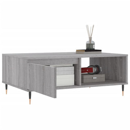 Salontafel 90X60X35 Cm Bewerkt Hout Eikenkleurig Grijs sonoma