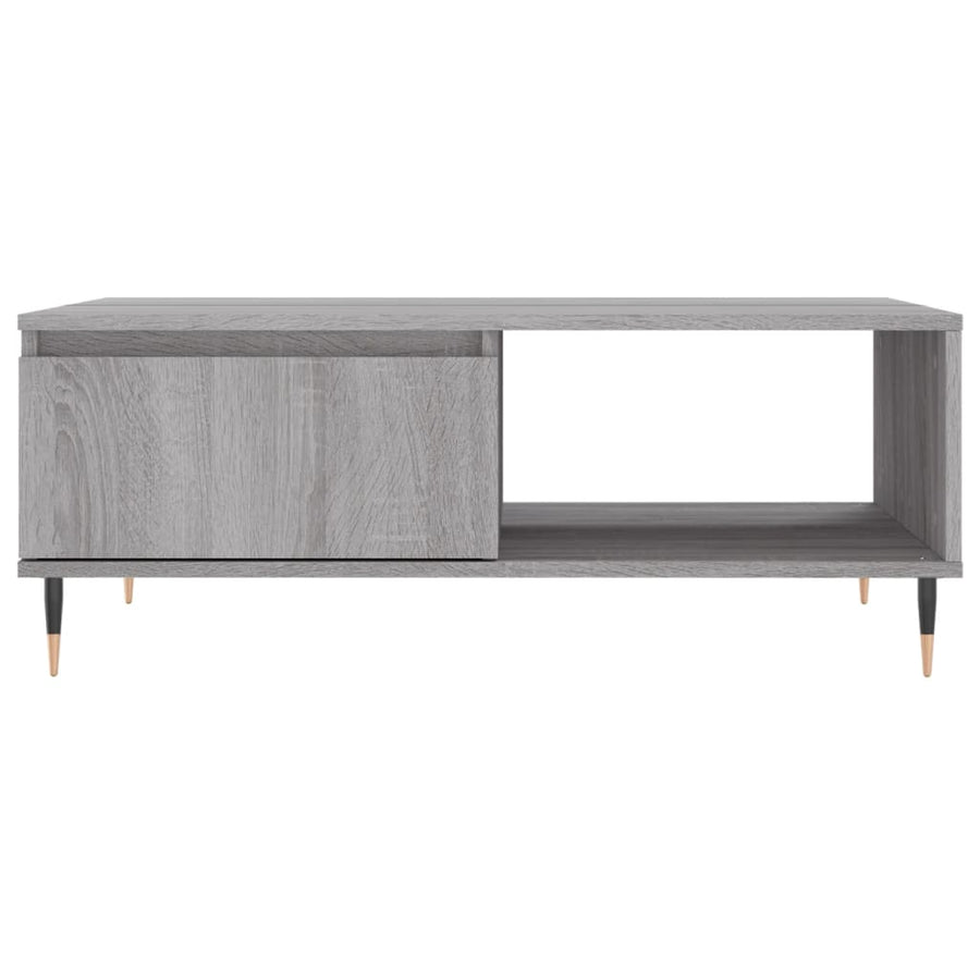 Salontafel 90X60X35 Cm Bewerkt Hout Eikenkleurig Grijs sonoma