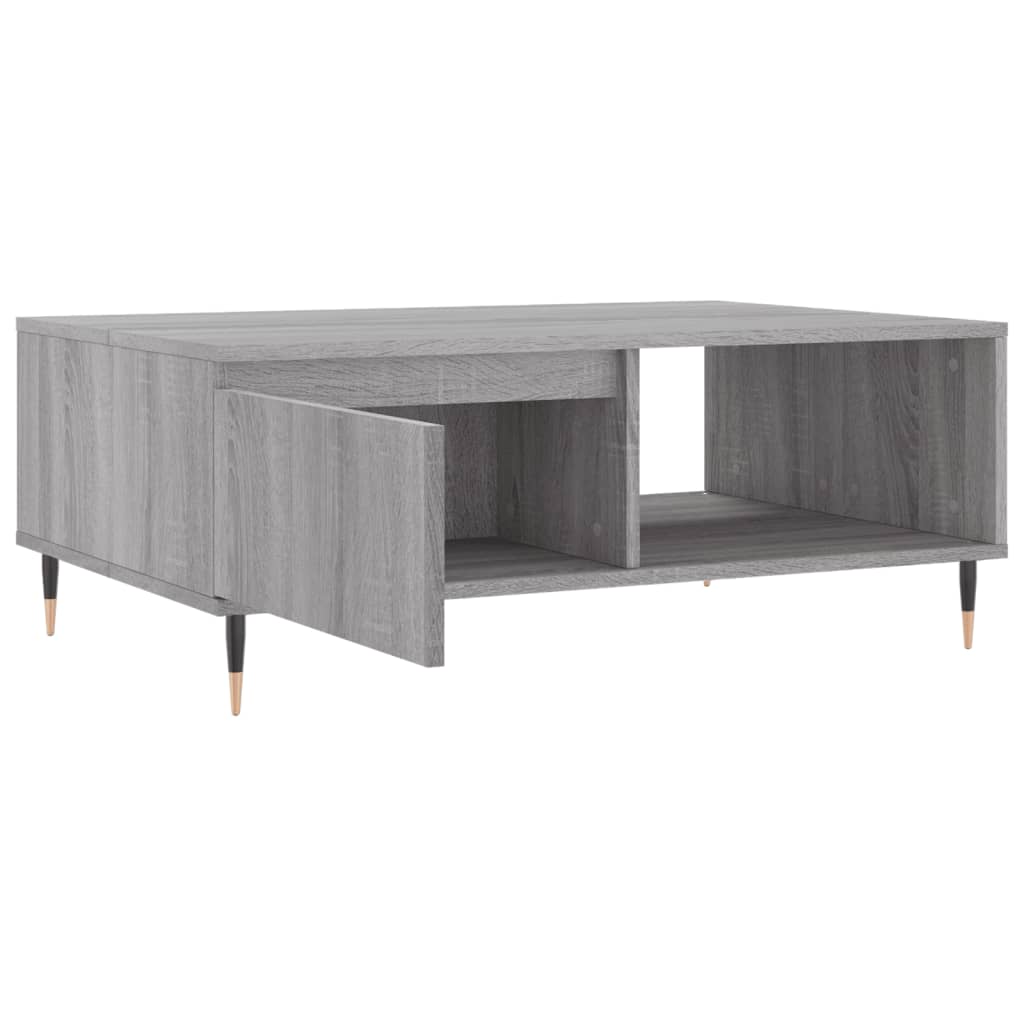 Salontafel 90X60X35 Cm Bewerkt Hout Eikenkleurig Grijs sonoma