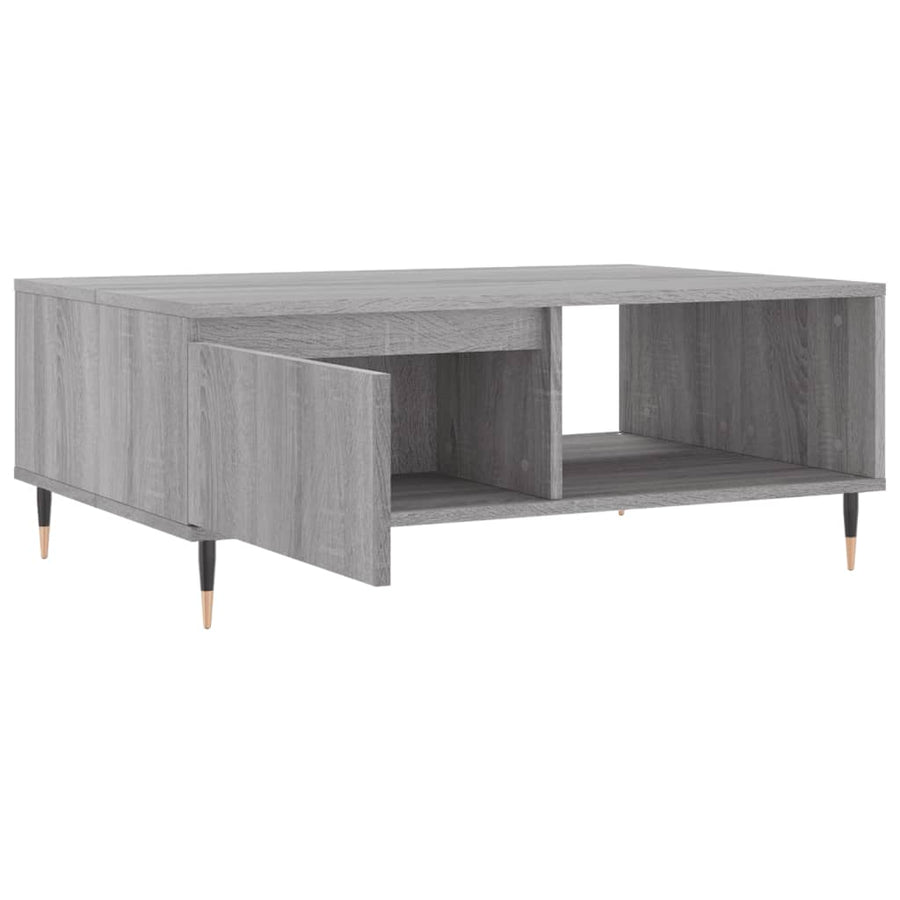 Salontafel 90X60X35 Cm Bewerkt Hout Eikenkleurig Grijs sonoma