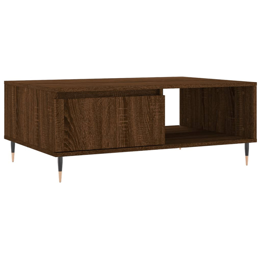 Salontafel 90X60X35 Cm Bewerkt Hout Bruin Eikenkleur Bruineiken