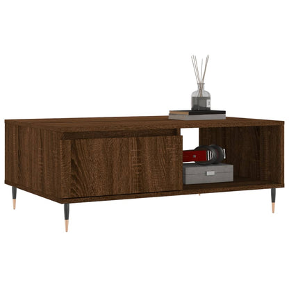 Salontafel 90X60X35 Cm Bewerkt Hout Bruin Eikenkleur Bruineiken