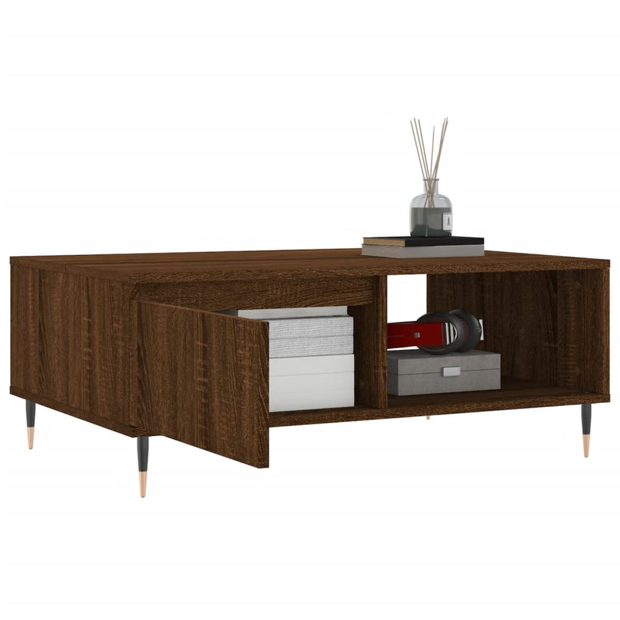 Salontafel 90X60X35 Cm Bewerkt Hout Bruin Eikenkleur Bruineiken