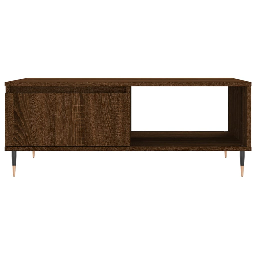 Salontafel 90X60X35 Cm Bewerkt Hout Bruin Eikenkleur Bruineiken