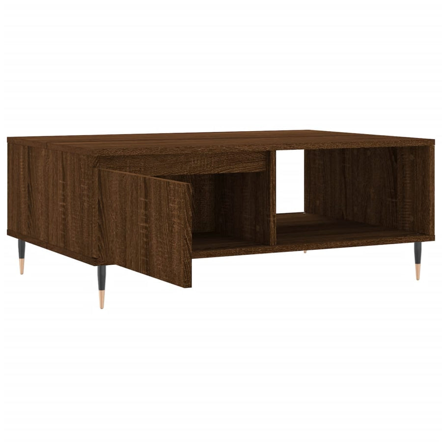 Salontafel 90X60X35 Cm Bewerkt Hout Bruin Eikenkleur Bruineiken