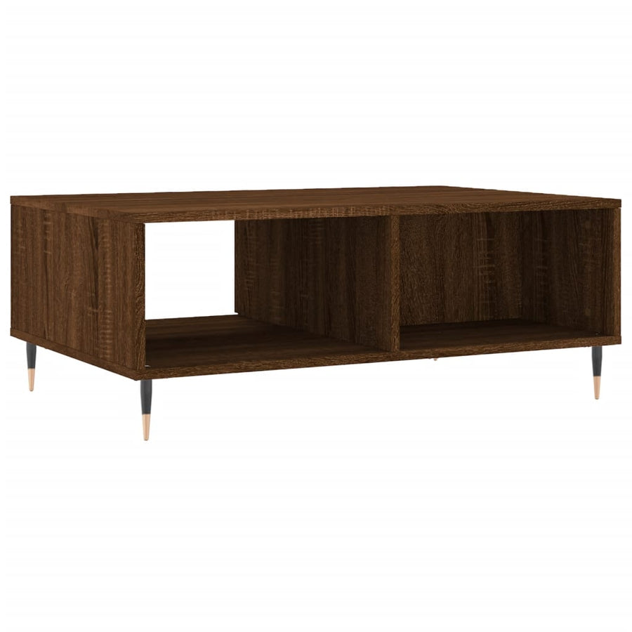 Salontafel 90X60X35 Cm Bewerkt Hout Bruin Eikenkleur Bruineiken
