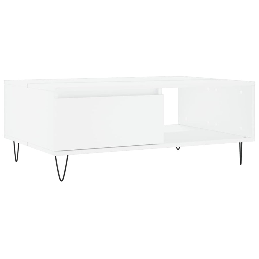 Salontafel 90X60X35 Cm Bewerkt Hout Wit