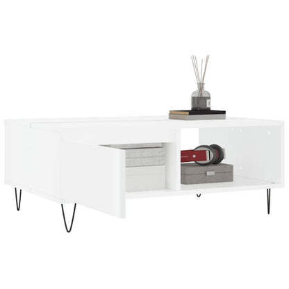 Salontafel 90X60X35 Cm Bewerkt Hout Wit