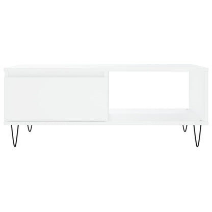 Salontafel 90X60X35 Cm Bewerkt Hout Wit