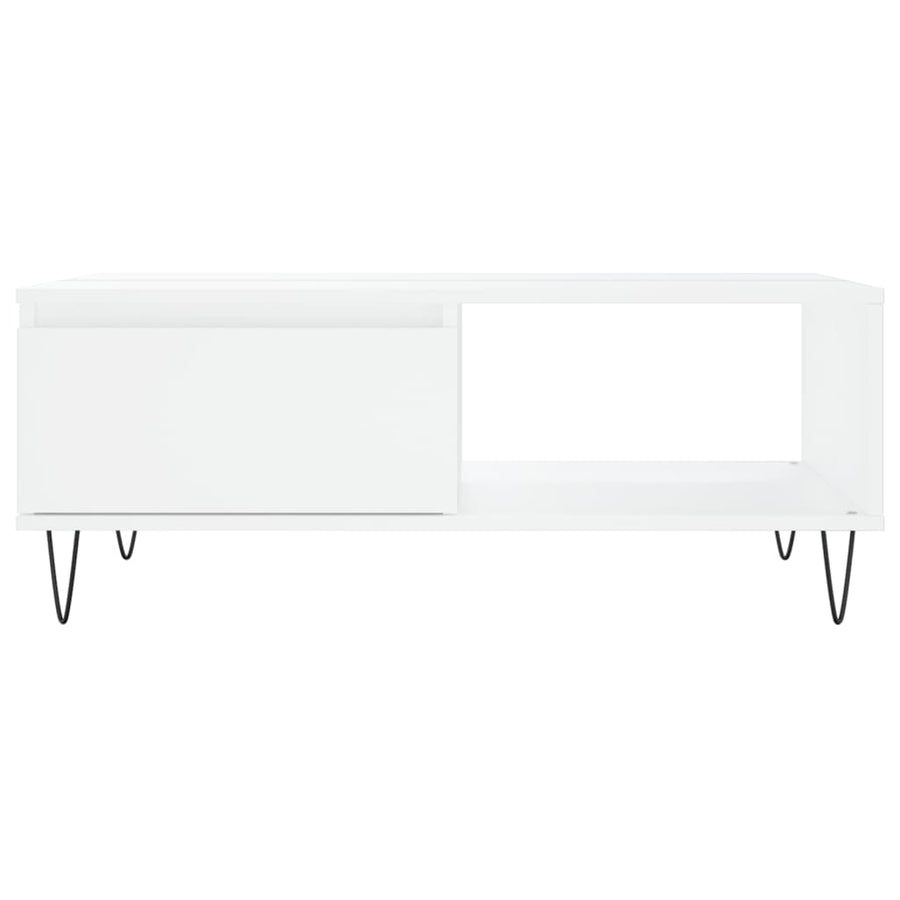 Salontafel 90X60X35 Cm Bewerkt Hout Wit