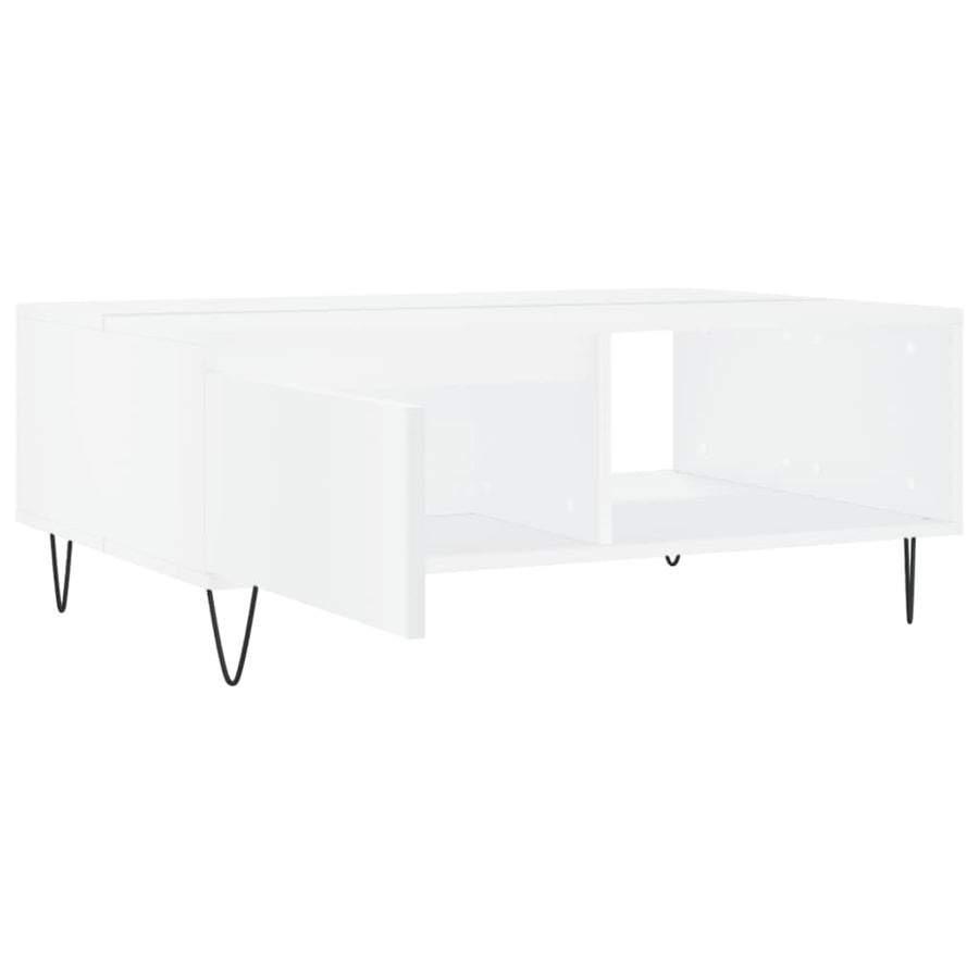 Salontafel 90X60X35 Cm Bewerkt Hout Wit