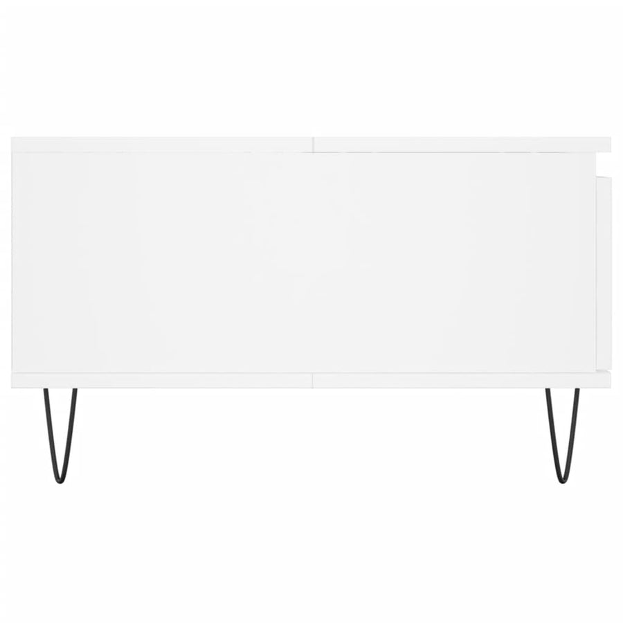 Salontafel 90X60X35 Cm Bewerkt Hout Wit