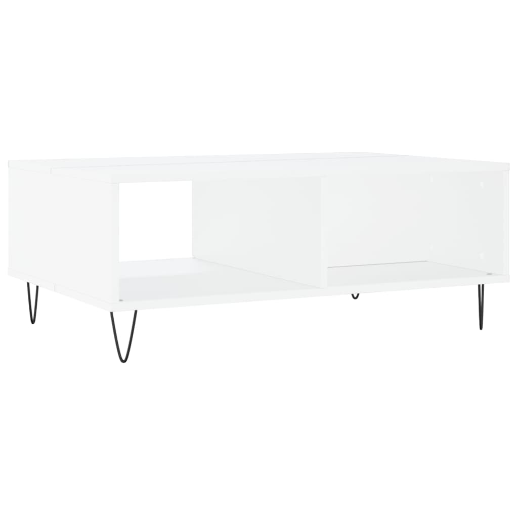 Salontafel 90X60X35 Cm Bewerkt Hout Wit