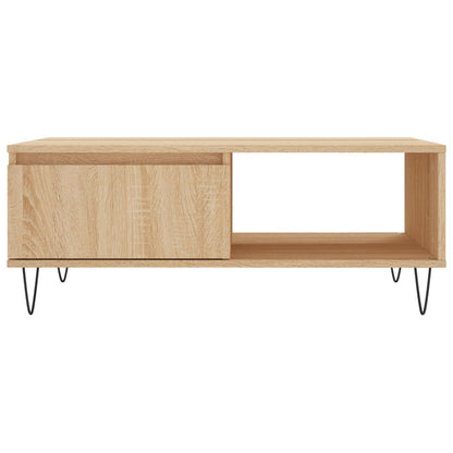 Salontafel 90X60X35 Cm Bewerkt Hout Kleurig Sonoma eiken