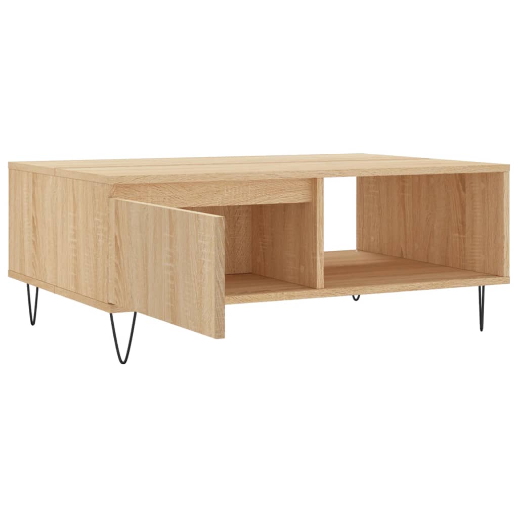 Salontafel 90X60X35 Cm Bewerkt Hout Kleurig Sonoma eiken