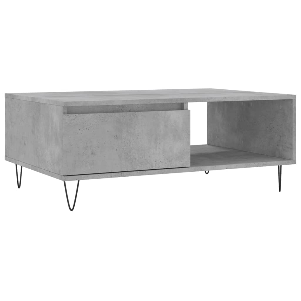 Salontafel 90X60X35 Cm Bewerkt Hout Betongrijs