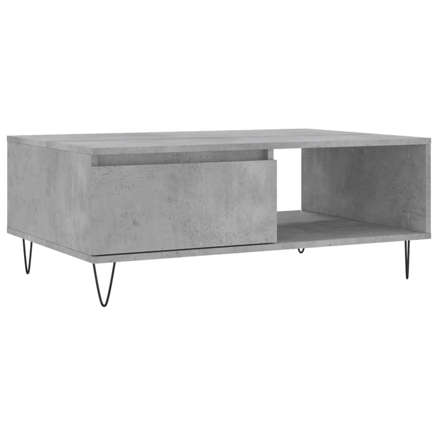 Salontafel 90X60X35 Cm Bewerkt Hout Betongrijs