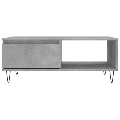 Salontafel 90X60X35 Cm Bewerkt Hout Betongrijs