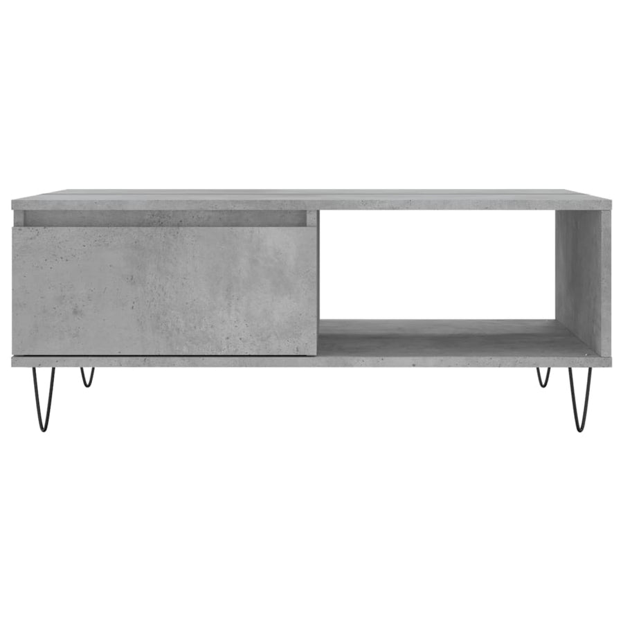 Salontafel 90X60X35 Cm Bewerkt Hout Betongrijs
