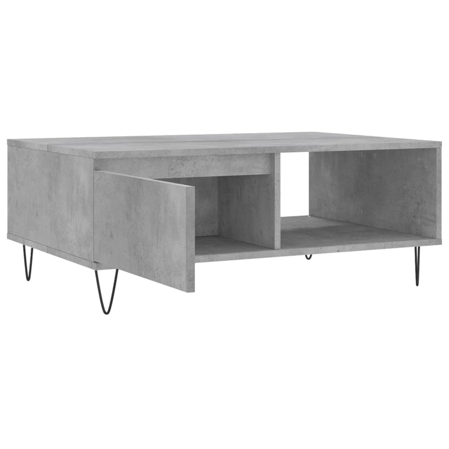 Salontafel 90X60X35 Cm Bewerkt Hout Betongrijs