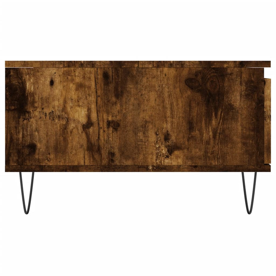 Salontafel 90X60X35 Cm Bewerkt Hout Kleurig Gerookt eiken