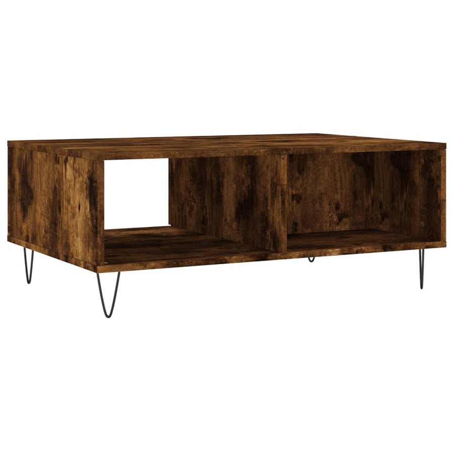 Salontafel 90X60X35 Cm Bewerkt Hout Kleurig Gerookt eiken
