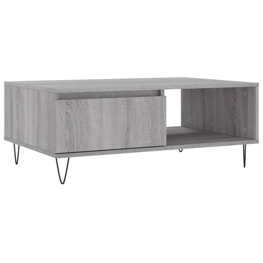 Salontafel 90X60X35 Cm Bewerkt Hout Eikenkleurig Grijs sonoma