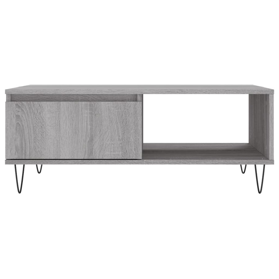 Salontafel 90X60X35 Cm Bewerkt Hout Eikenkleurig Grijs sonoma