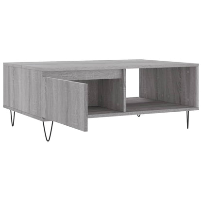 Salontafel 90X60X35 Cm Bewerkt Hout Eikenkleurig Grijs sonoma