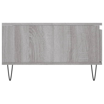 Salontafel 90X60X35 Cm Bewerkt Hout Eikenkleurig Grijs sonoma