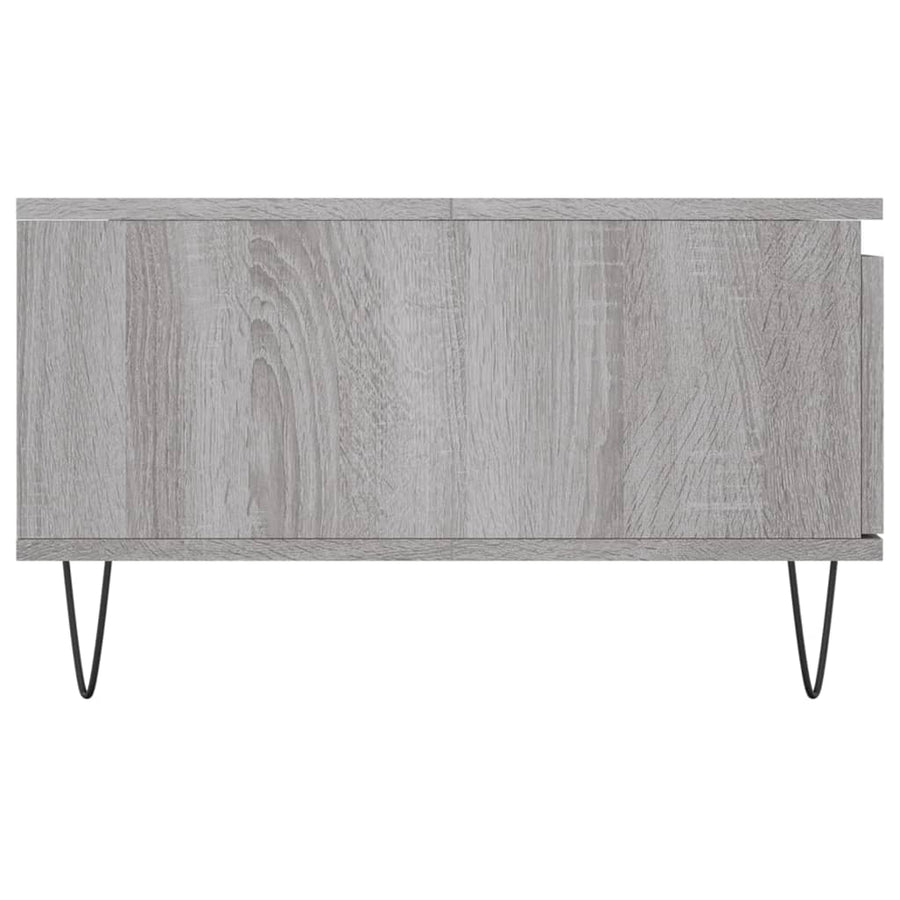 Salontafel 90X60X35 Cm Bewerkt Hout Eikenkleurig Grijs sonoma