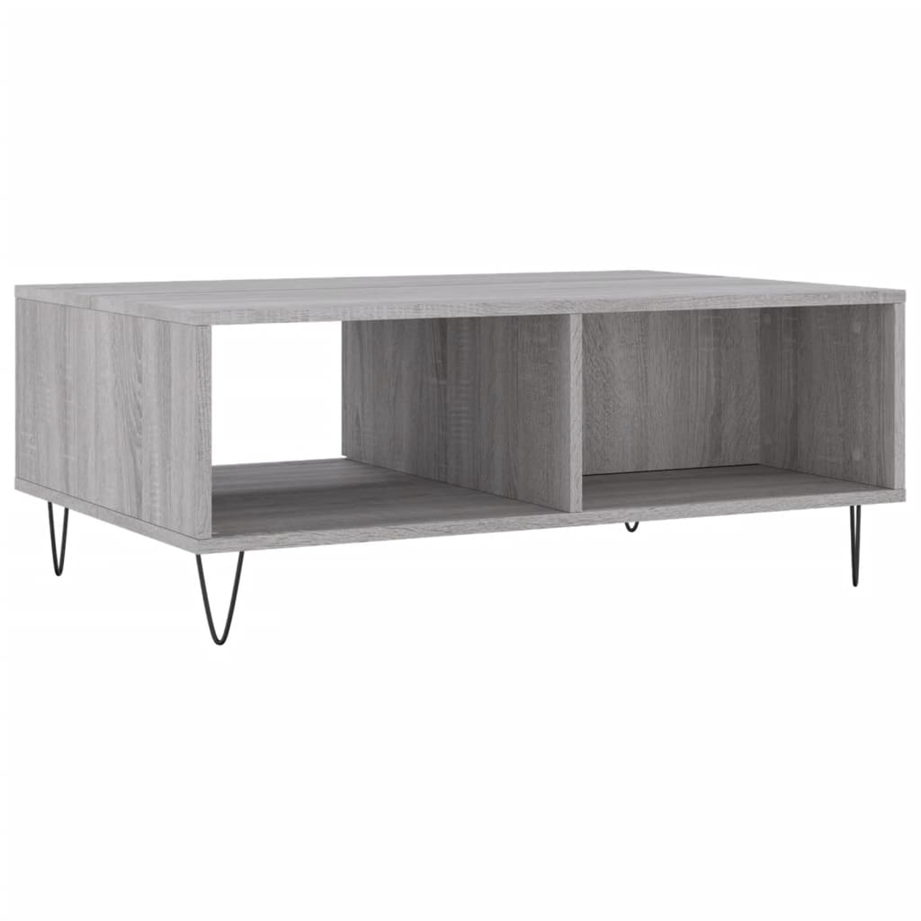 Salontafel 90X60X35 Cm Bewerkt Hout Eikenkleurig Grijs sonoma
