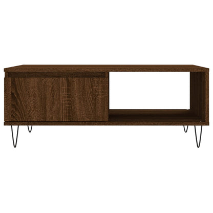 Salontafel 90X60X35 Cm Bewerkt Hout Bruin Eikenkleur Bruineiken