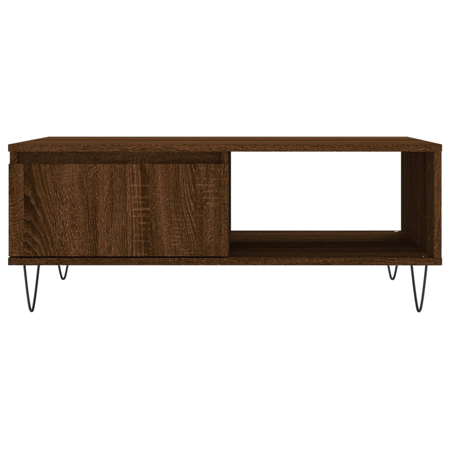 Salontafel 90X60X35 Cm Bewerkt Hout Bruin Eikenkleur Bruineiken