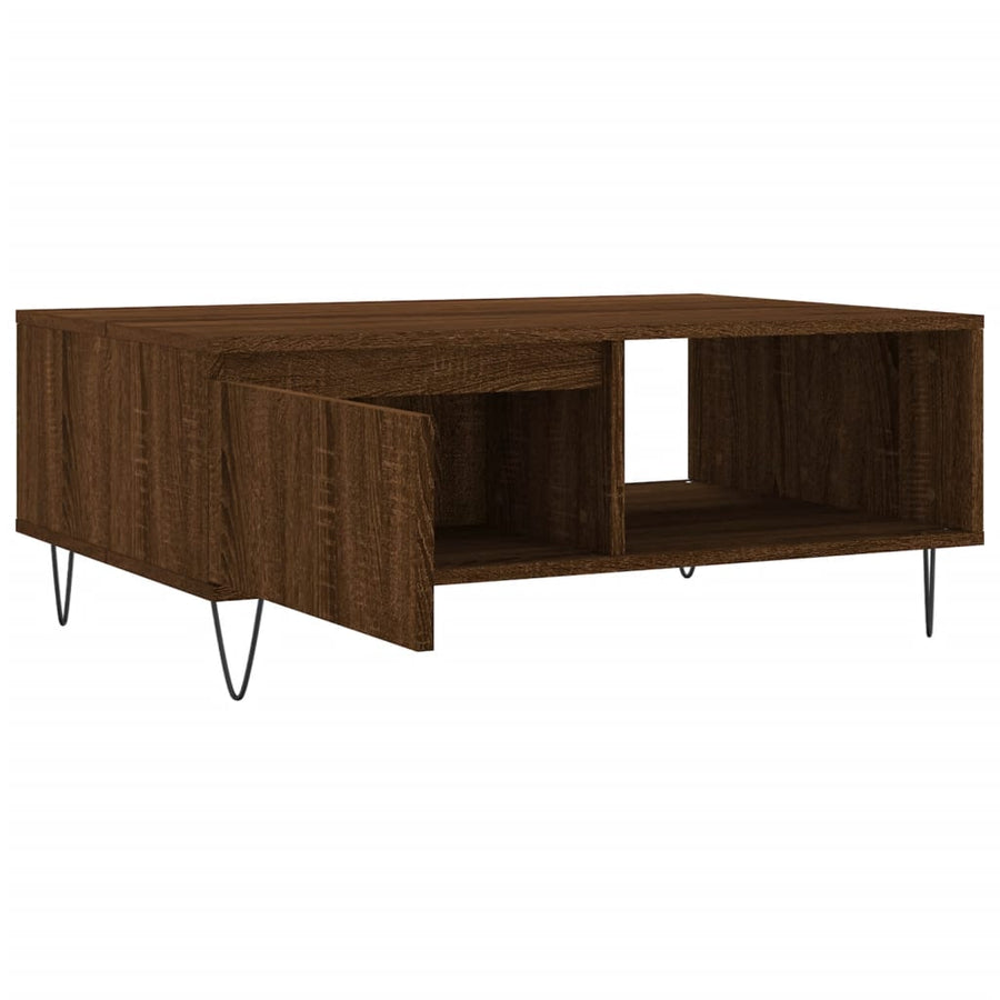 Salontafel 90X60X35 Cm Bewerkt Hout Bruin Eikenkleur Bruineiken