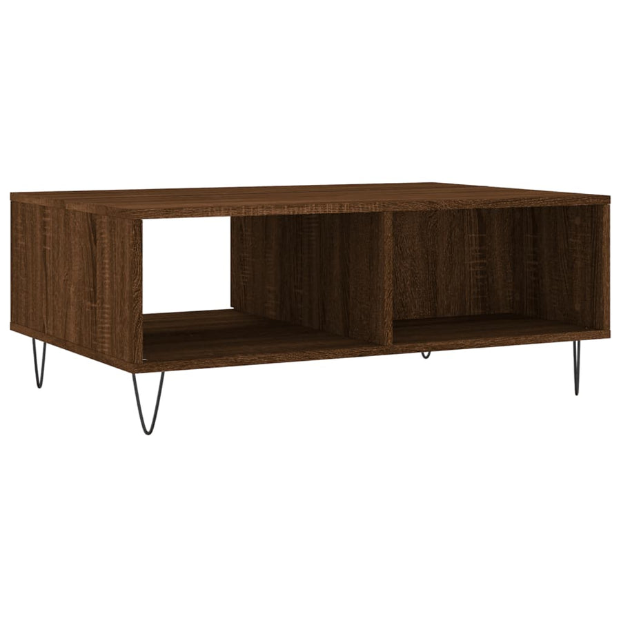 Salontafel 90X60X35 Cm Bewerkt Hout Bruin Eikenkleur Bruineiken