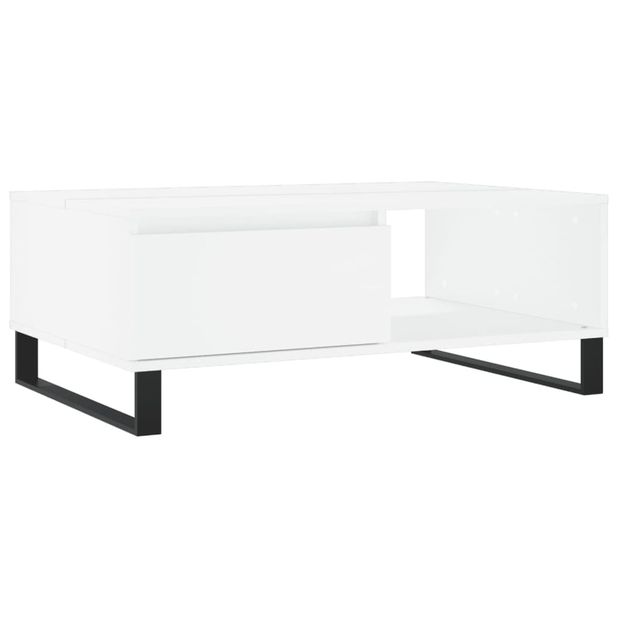 Salontafel 90X60X35 Cm Bewerkt Hout Wit