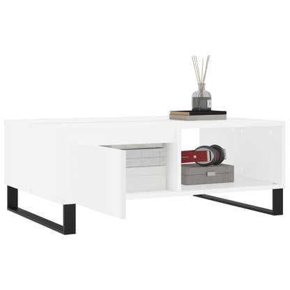 Salontafel 90X60X35 Cm Bewerkt Hout Wit