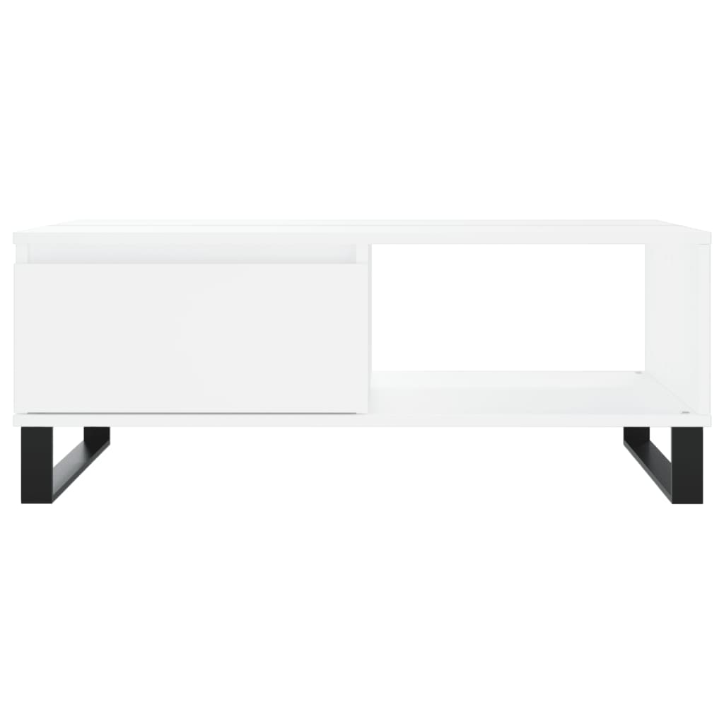 Salontafel 90X60X35 Cm Bewerkt Hout Wit