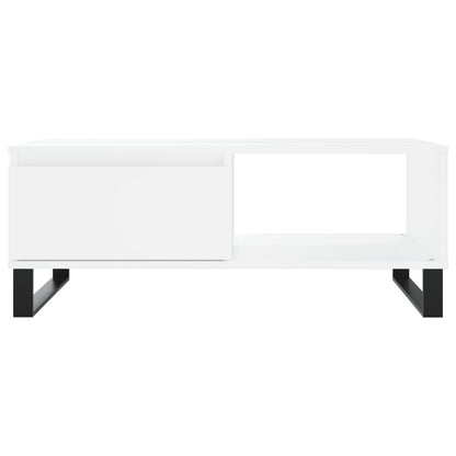 Salontafel 90X60X35 Cm Bewerkt Hout Wit