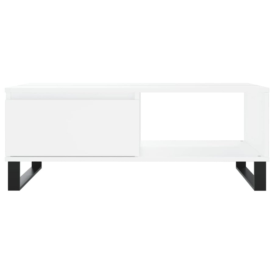 Salontafel 90X60X35 Cm Bewerkt Hout Wit