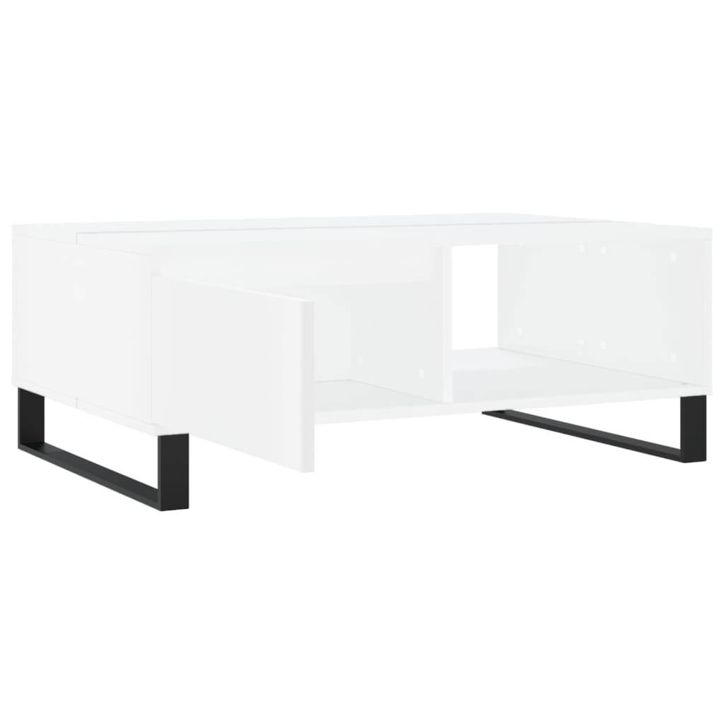 Salontafel 90X60X35 Cm Bewerkt Hout Wit