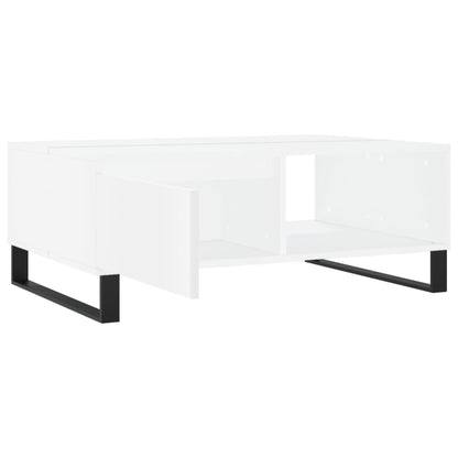 Salontafel 90X60X35 Cm Bewerkt Hout Wit