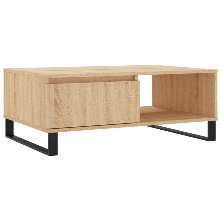 Salontafel 90X60X35 Cm Bewerkt Hout Kleurig Sonoma eiken